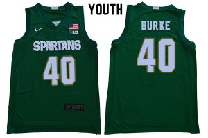 Youth Braden Burke Michigan State Spartans #40 Nike NCAA 2020 Green Authentic College Stitched Basketball Jersey DS50W00FN